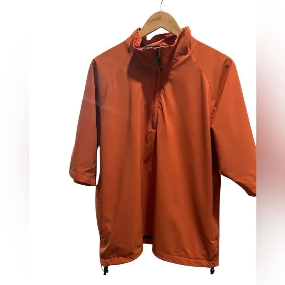 Dunning Golf Pro-Stretch Half Zip Pullover Short Sleeved Orange Small